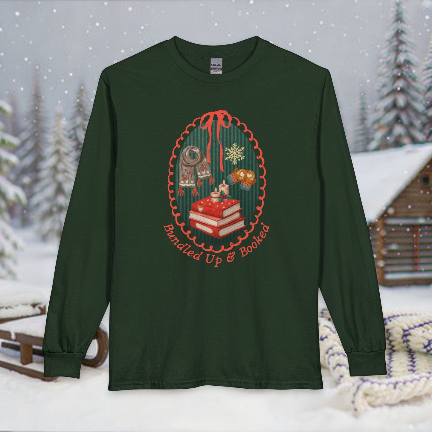 Bundled Up + Booked Tee | Reading Long Sleeve Tee