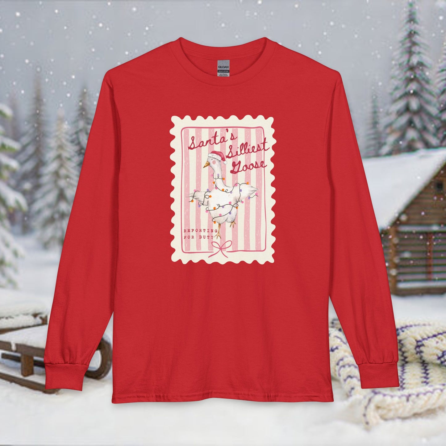 Silly Santa Goose Tee | Santa's Silliest Goose Long Sleeve Tee