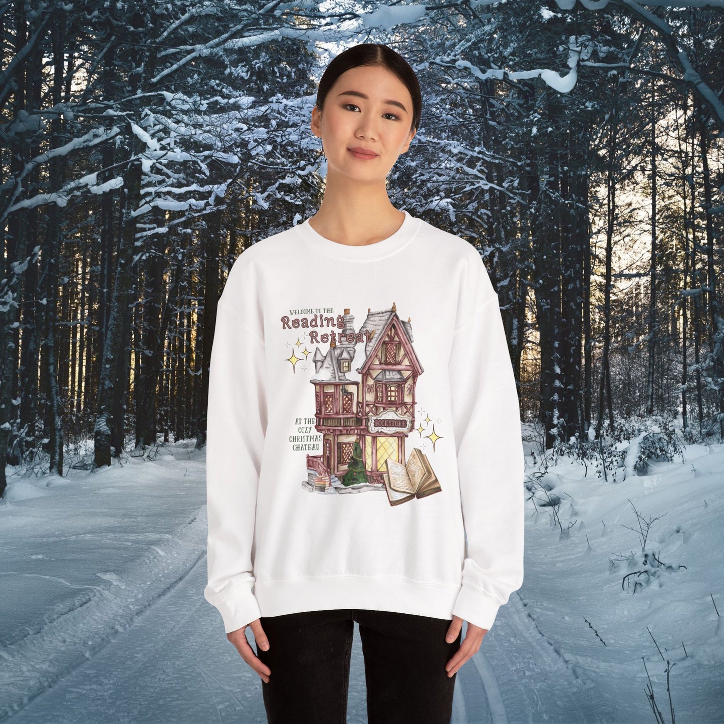 Christmas Chateau Sweatshirt | Winter Reading Retreat Sweatshirt
