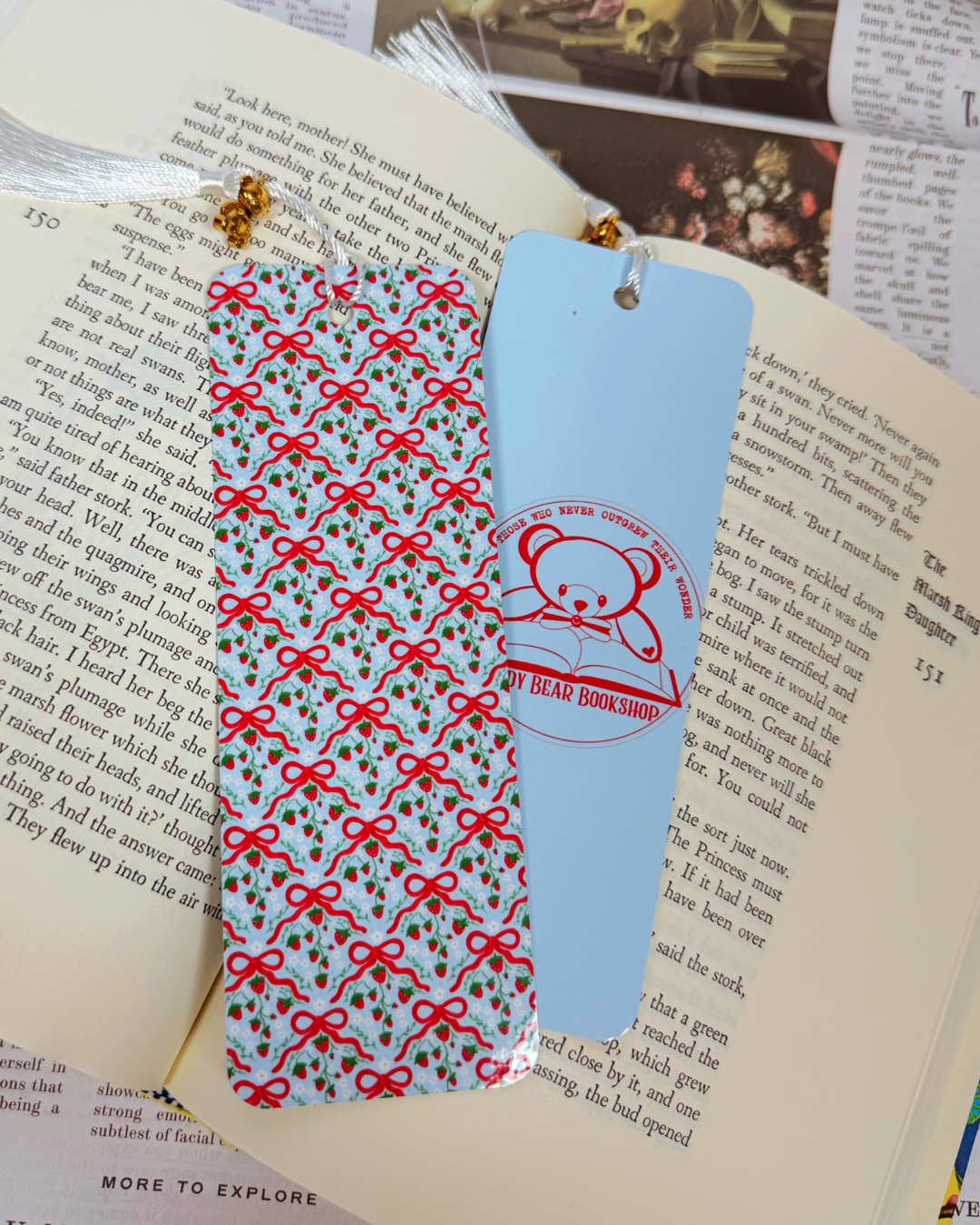 Strawberry Bows Bookmark